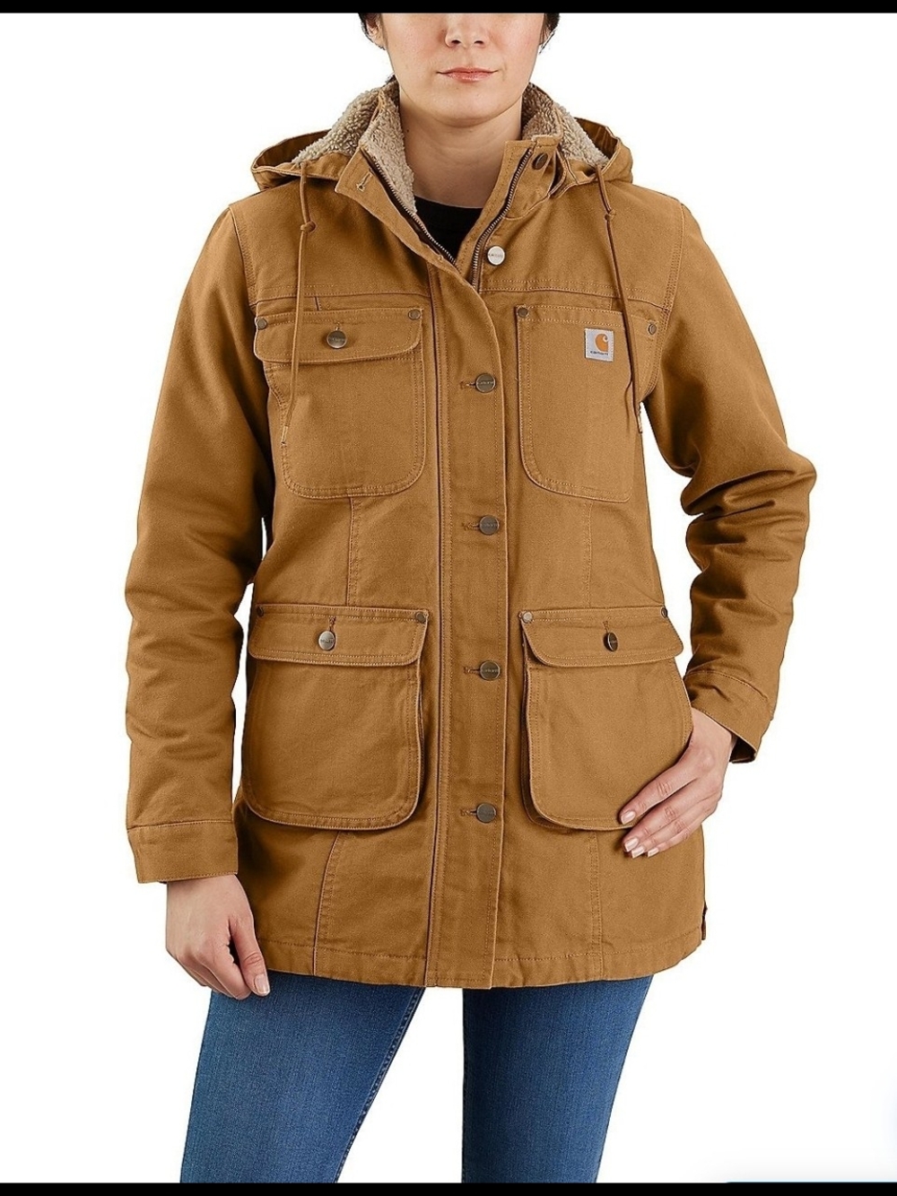 Carhartt Women's Hooded Sherpa-Lined Work Jacket - Medium - Picture 2 of 7